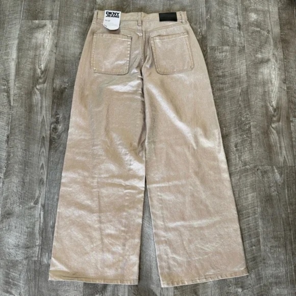 DKNY Ibiza High Rise Wide Leg Metallic Jeans - Picture 8 of 8
